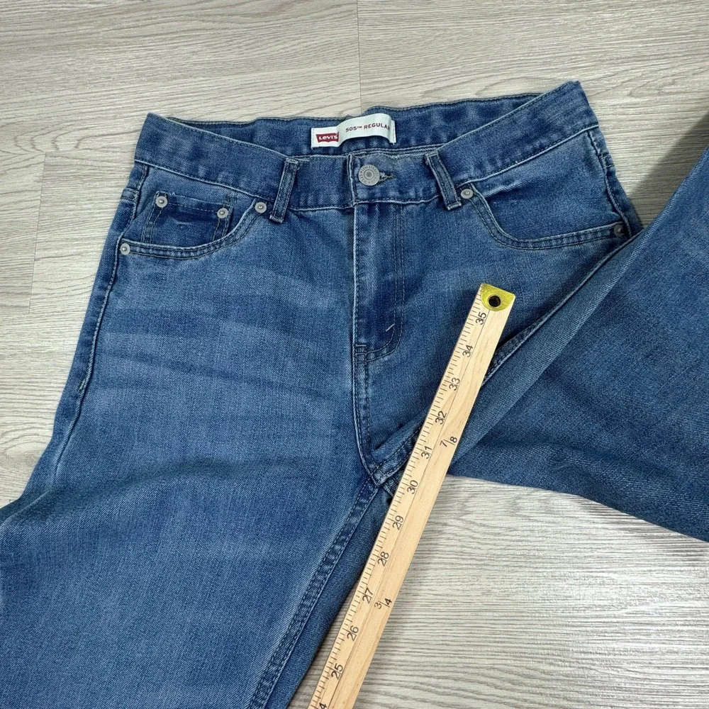 Levis Boys Jeans 505 Regular Fit Blue Denim Size 18 Reg W29 L31 Straight Leg
